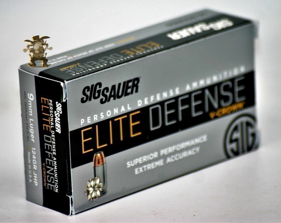 9mm Sig Sauer V-Crown ELITE DEFENSE 9 MM 124 GRAIN Nickel JHP 50 RDS-img-4