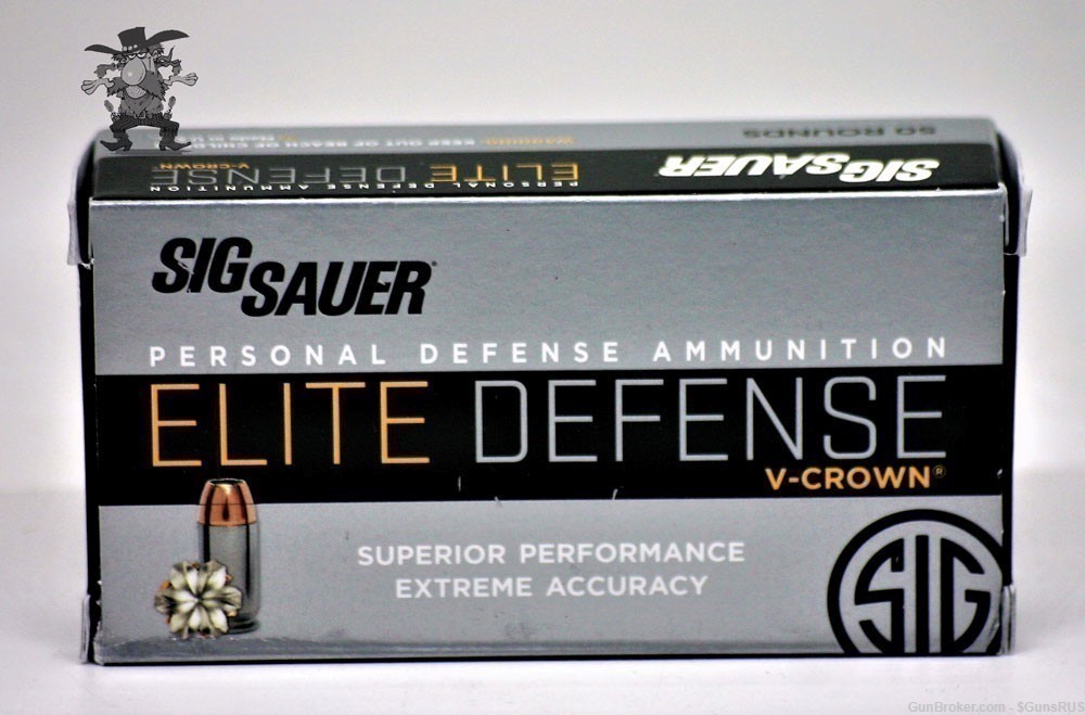 9mm Sig Sauer V-Crown ELITE DEFENSE 9 MM 124 GRAIN Nickel JHP 50 RDS-img-5