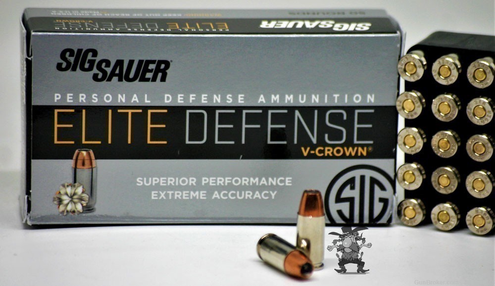 9mm Sig Sauer V-Crown ELITE DEFENSE 9 MM 124 GRAIN Nickel JHP 50 RDS-img-0