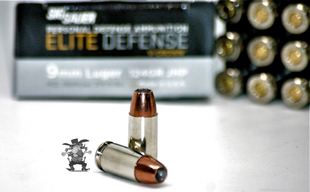 9mm Sig Sauer V-Crown ELITE DEFENSE 9 MM 124 GRAIN Nickel JHP 50 RDS-img-3