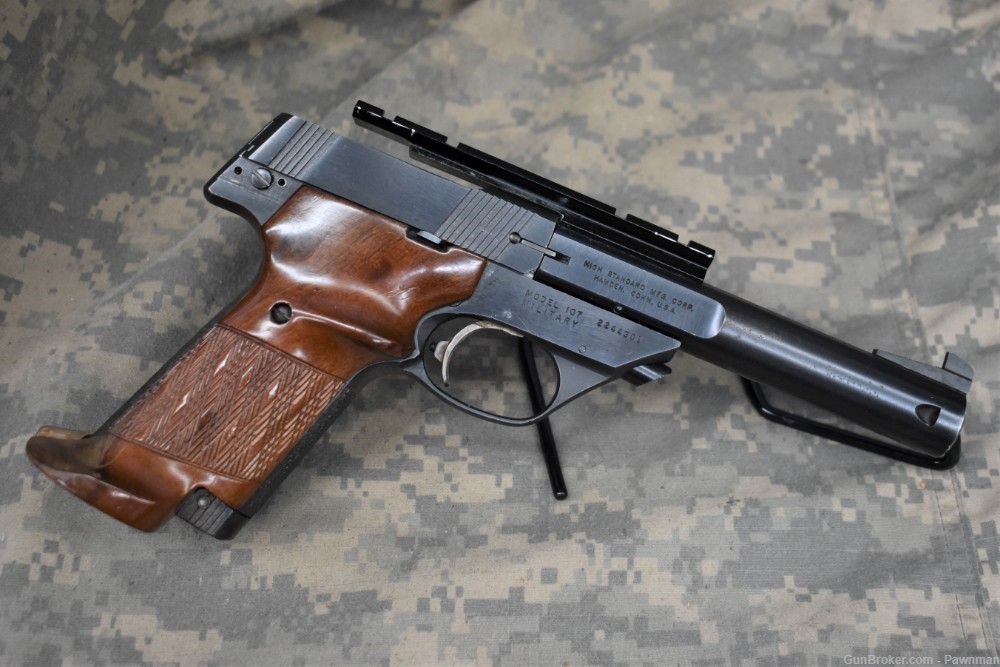 High Standard Supermatic Citation in 22LR  Model 107 Military  made 1973-img-0