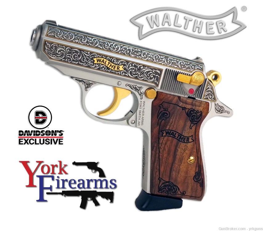 Walther PPK/s Exquisite 24K Gold/Engraved 380ACP Handgun NEW 4796017-img-0
