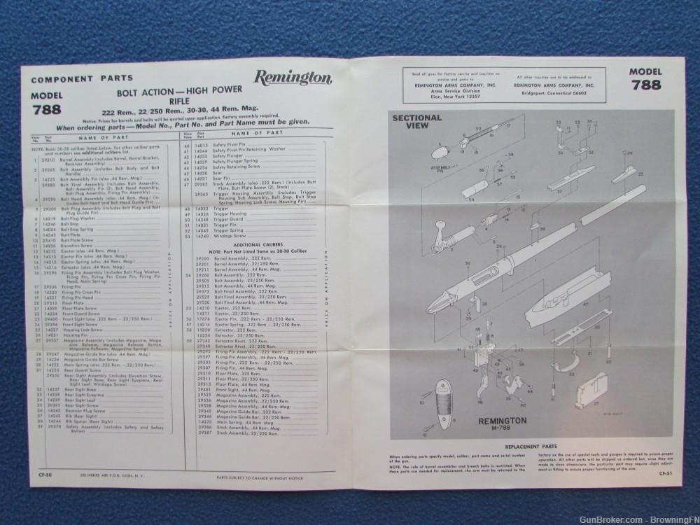 Vintage Remington Model 788 Owners Instruction Manual -img-1