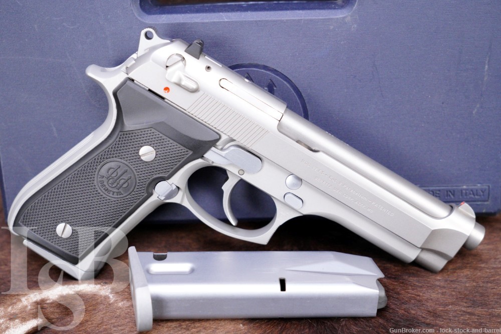 Beretta Model 92FS Inox 92 FS Stainless 9mm 4.9" DA SA Semi-Auto Pistol -img-0