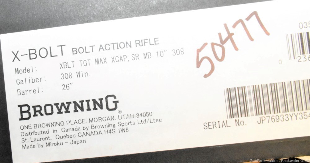 FACTORY NEW BROWNING X-BOLT TARGET MAX 308 WIN 26 INCH RIFLE NO RESERVE!-img-11