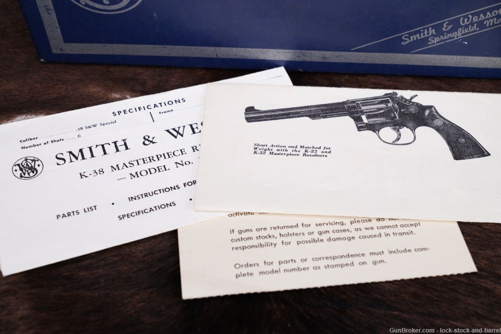 Smith & Wesson S&W Model 14-2 K-38 Masterpiece .38 Spl 6" Revolver 1966 C&R-img-22