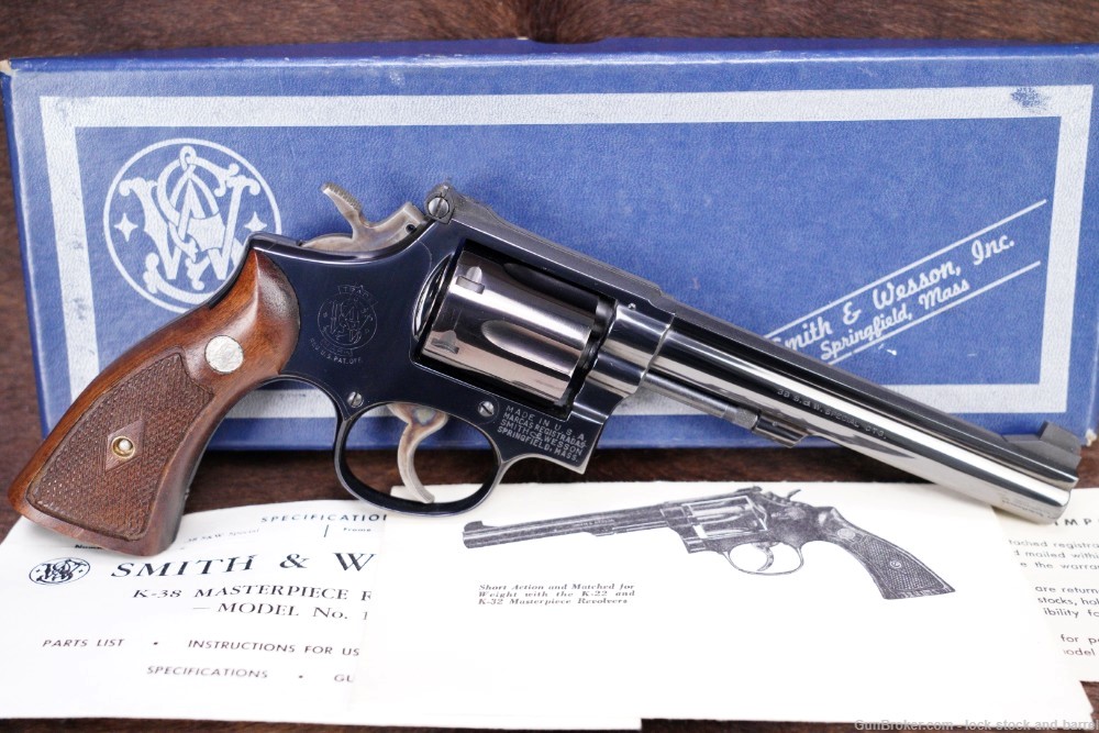 Smith & Wesson S&W Model 14-2 K-38 Masterpiece .38 Spl 6" Revolver 1966 C&R-img-2