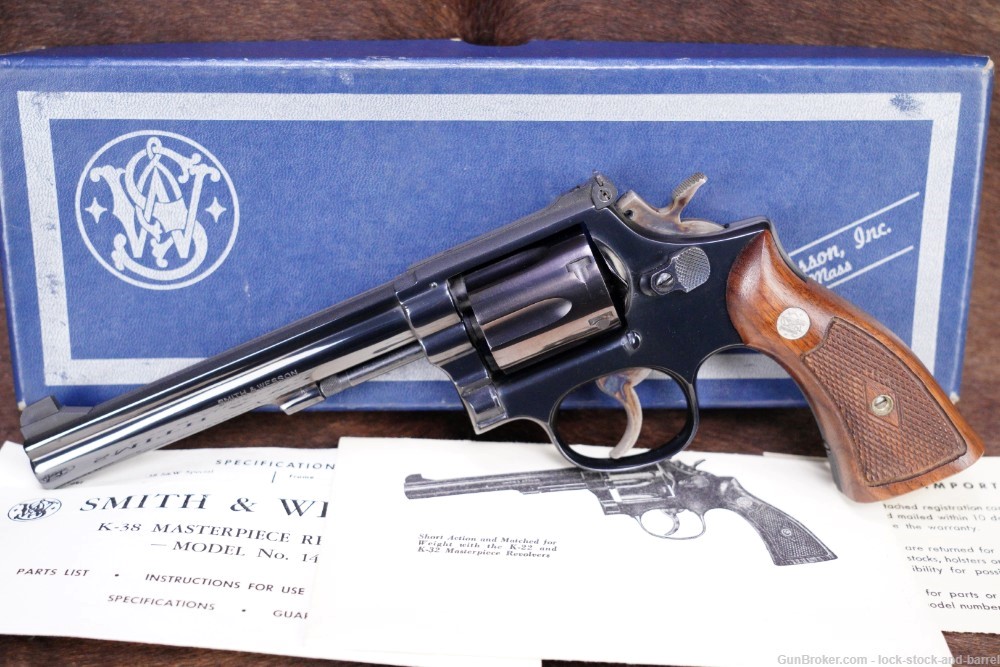 Smith & Wesson S&W Model 14-2 K-38 Masterpiece .38 Spl 6" Revolver 1966 C&R-img-3