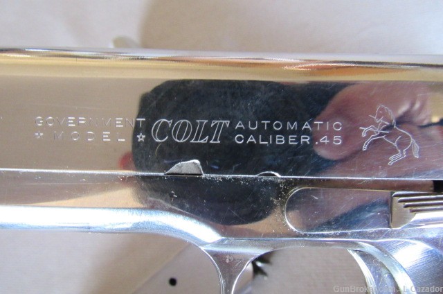 Colt 1911A1 45ACP 1968 Nickel like new w/orig box and extra mag-img-15