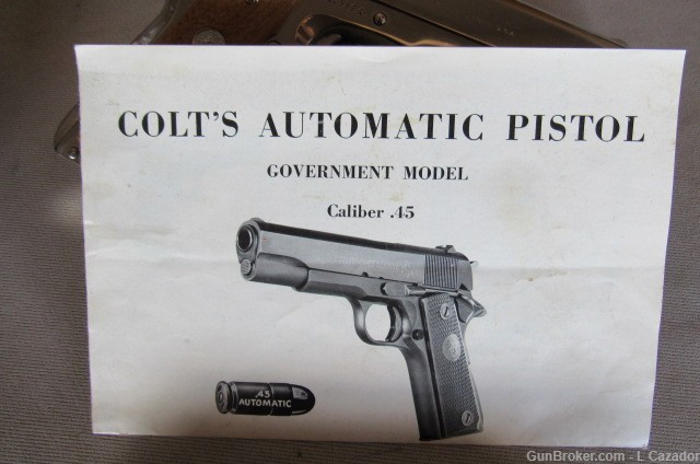 Colt 1911A1 45ACP 1968 Nickel like new w/orig box and extra mag-img-11