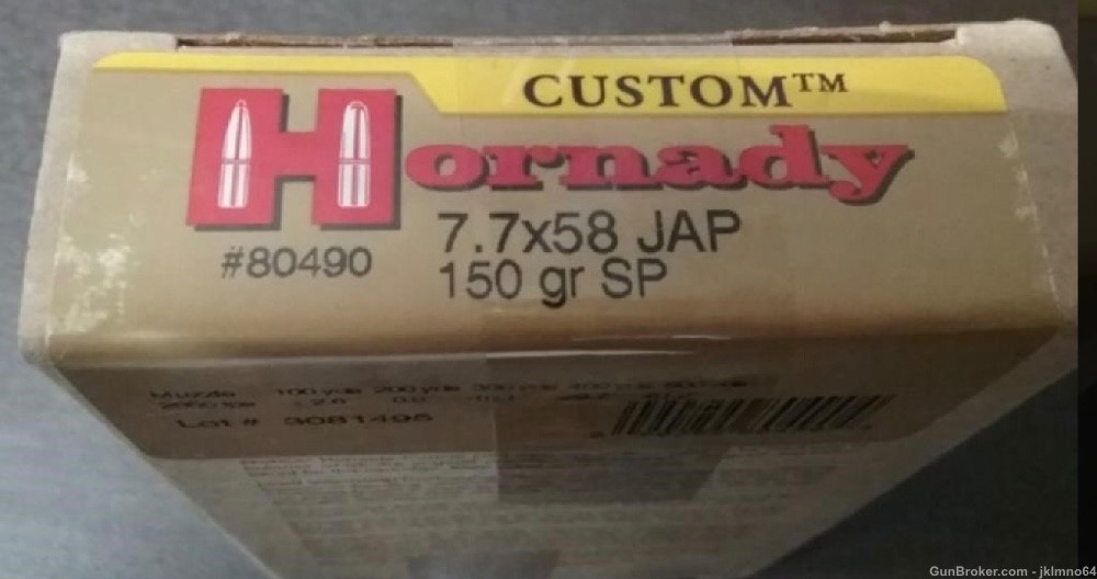 20 rounds of Hornady CUSTOM 7.7 Jap 7.7x58 JAPANESE 150gr SP ammo-img-0