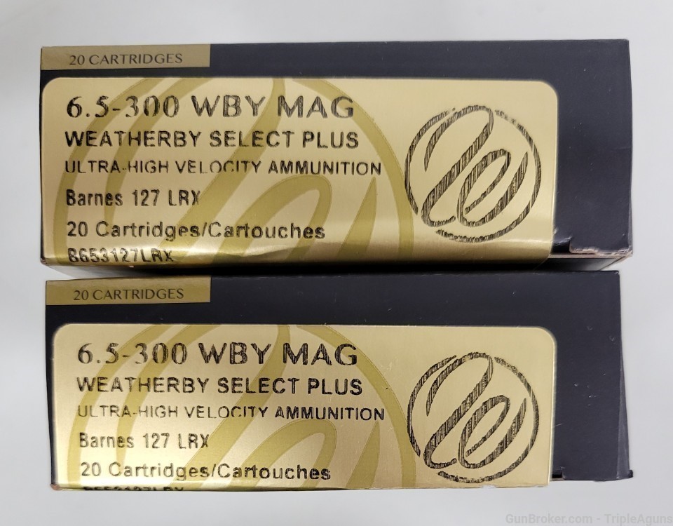 Weatherby Select Plus 6.5-300 Weatherby 127gr Barnes LRX lot of 40rds-img-0