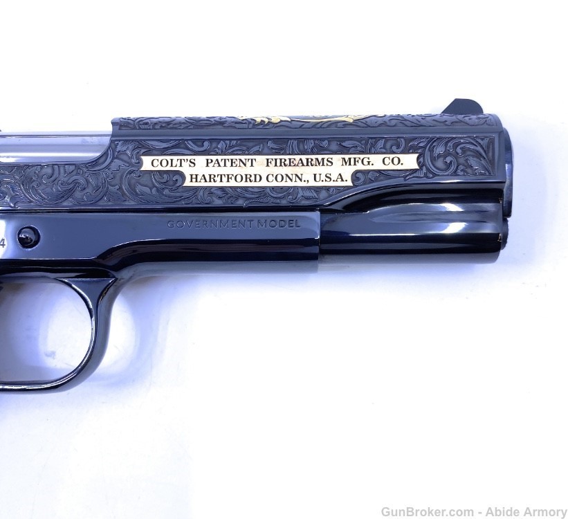 Matching Pair of El Samuel Colt Stainless & Blued 1911's Low Serial #14-img-3