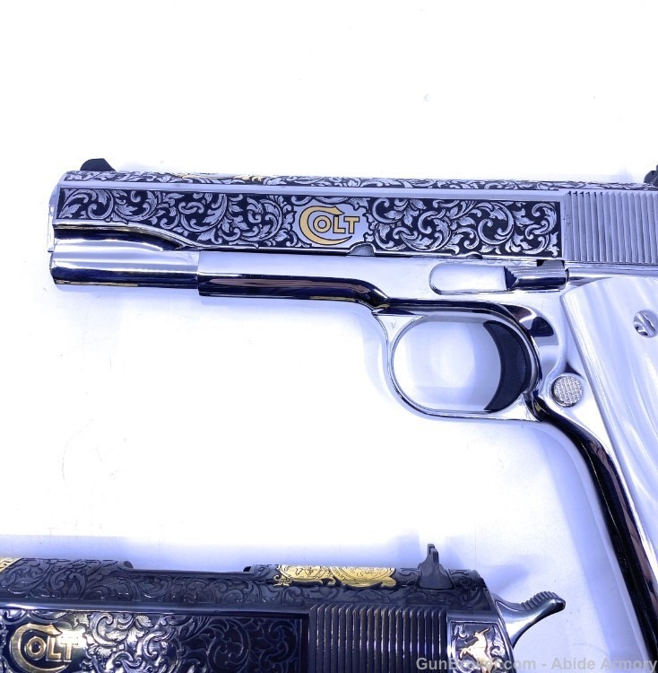 Matching Pair of El Samuel Colt Stainless & Blued 1911's Low Serial #14-img-10