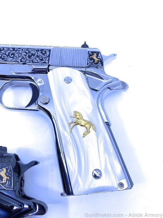Matching Pair of El Samuel Colt Stainless & Blued 1911's Low Serial #14-img-9