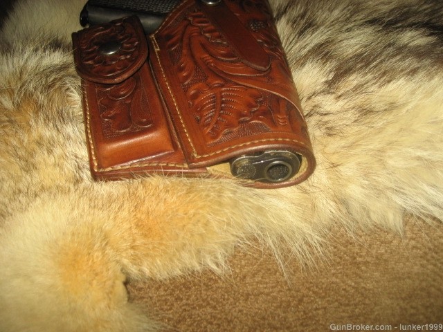 VINTAGE GEO.LAWRENCE HOLSTER WITH EXTRA MAG KEEPER COLT 1911 AUTO !!-img-1