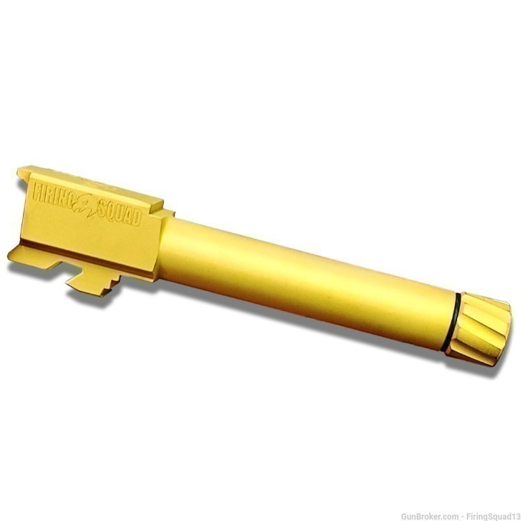 Glock 19 Gen 1-5 Gold Tin threaded barrel 1/2x28 thread -img-0