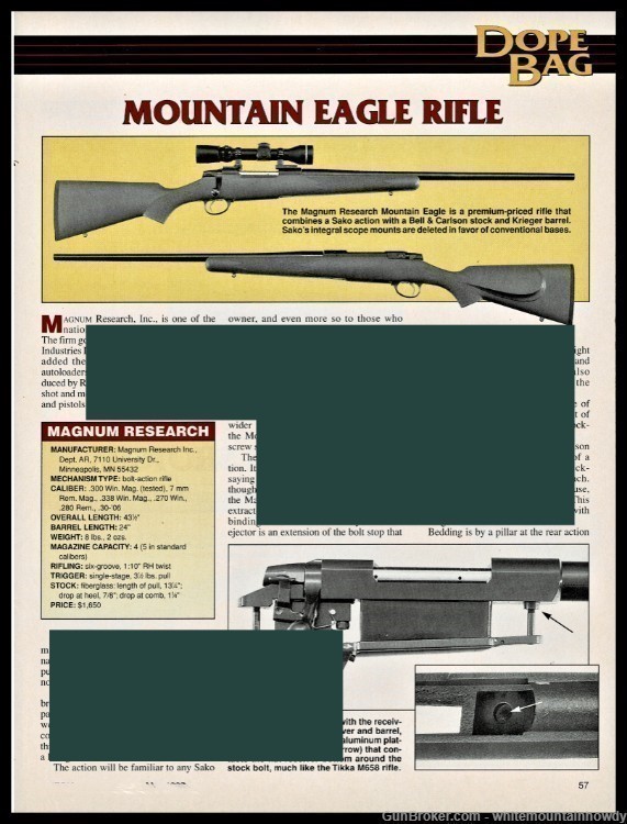1995 MOUNTAIN EAGLE RIFLE  1 and 1/2-page Evaluation Article-img-0