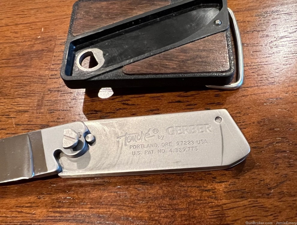 2 Rare Vintage Gerber Touché Belt Buckle Knives -img-7