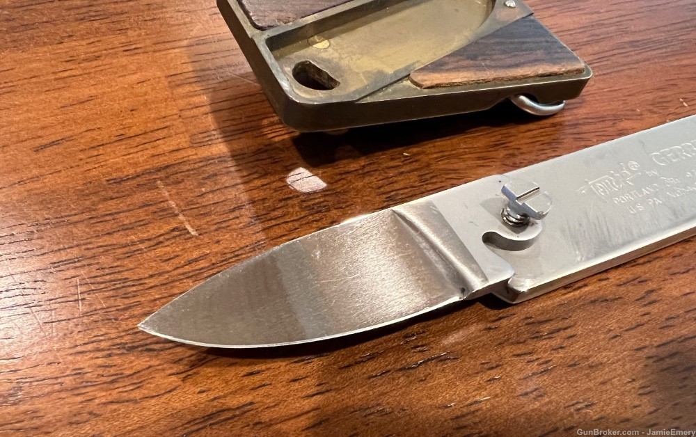 2 Rare Vintage Gerber Touché Belt Buckle Knives -img-5