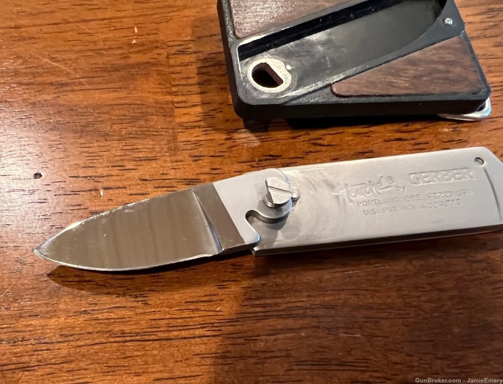 2 Rare Vintage Gerber Touché Belt Buckle Knives -img-6