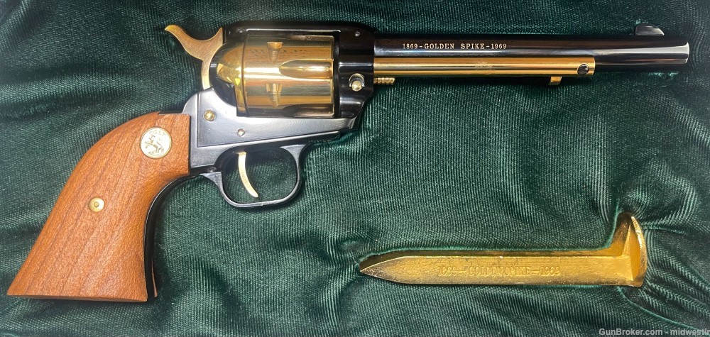 Colt SA Frontier 1869-1969 Golden Spike Commemorative Revolver NOS-img-1