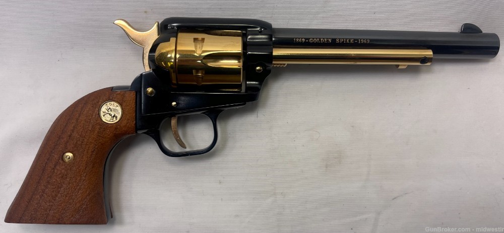 Colt SA Frontier 1869-1969 Golden Spike Commemorative Revolver NOS-img-3