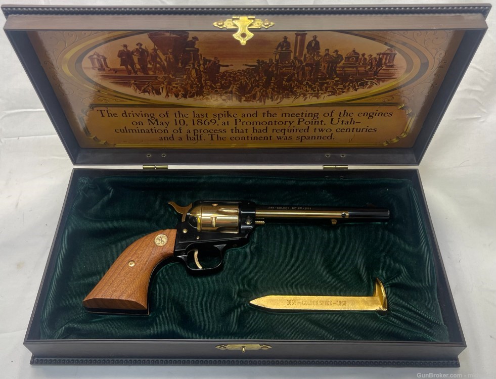 Colt SA Frontier 1869-1969 Golden Spike Commemorative Revolver NOS-img-0