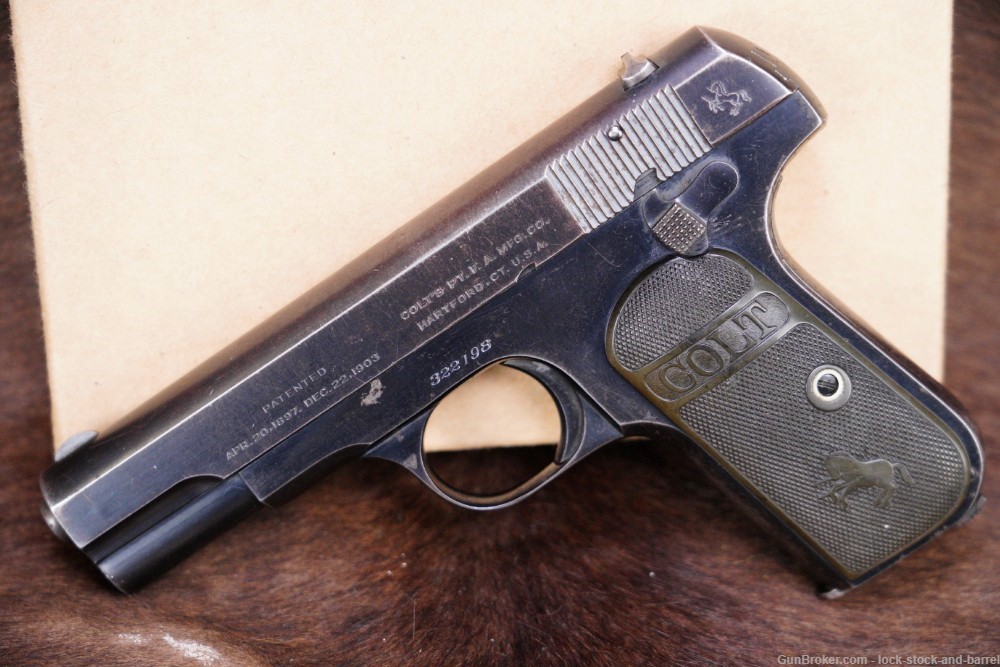 Colt Model 1903 Pocket Hammerless .32 ACP Semi Auto Pistol, 1919 C&R-img-3