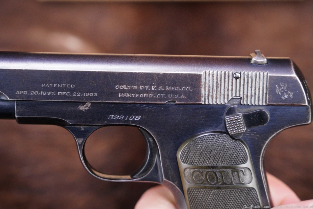 Colt Model 1903 Pocket Hammerless .32 ACP Semi Auto Pistol, 1919 C&R-img-12