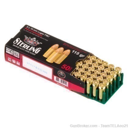 Sterling 9mm 115gr FMJ 1000 Rounds-img-2