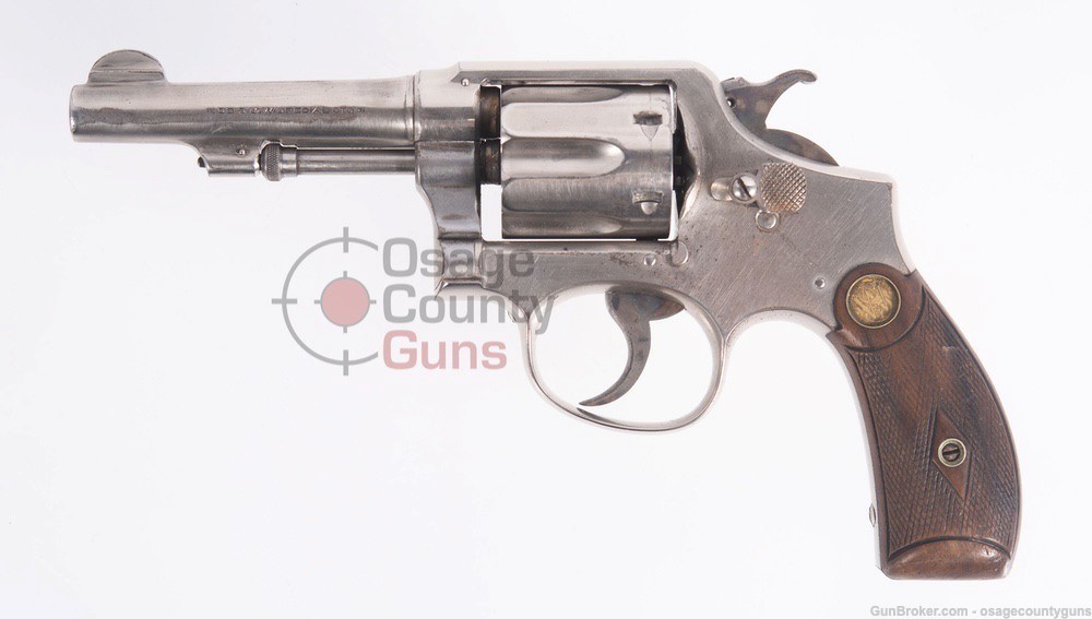 Smith & Wesson Revolver, Hand Ejector, Nickel - 4" - .38 SPL - Used-img-2