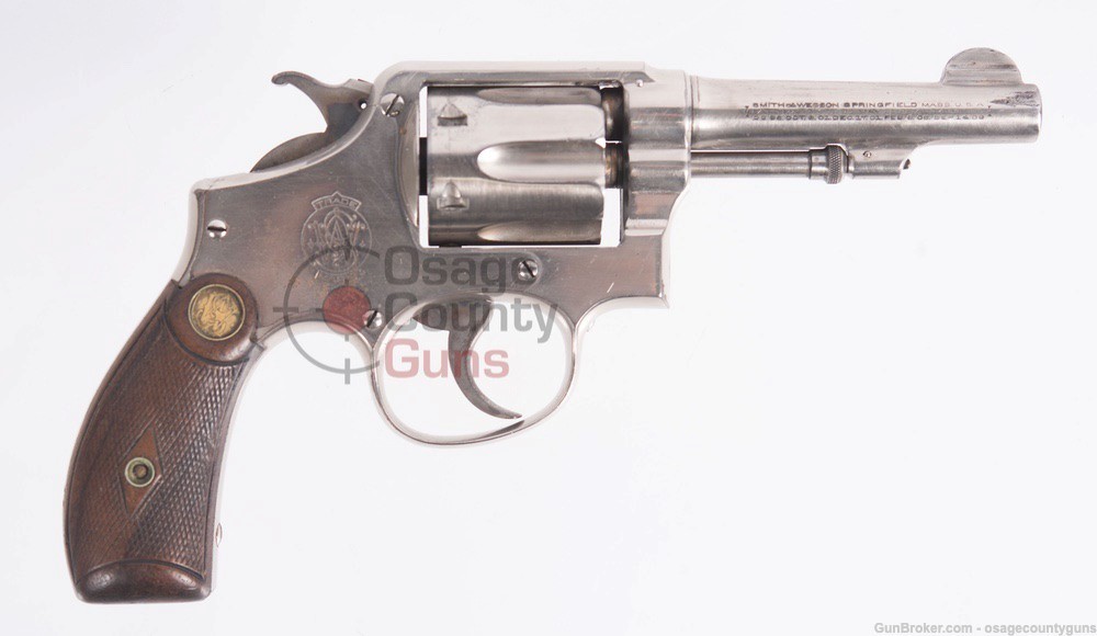 Smith & Wesson Revolver, Hand Ejector, Nickel - 4" - .38 SPL - Used-img-3