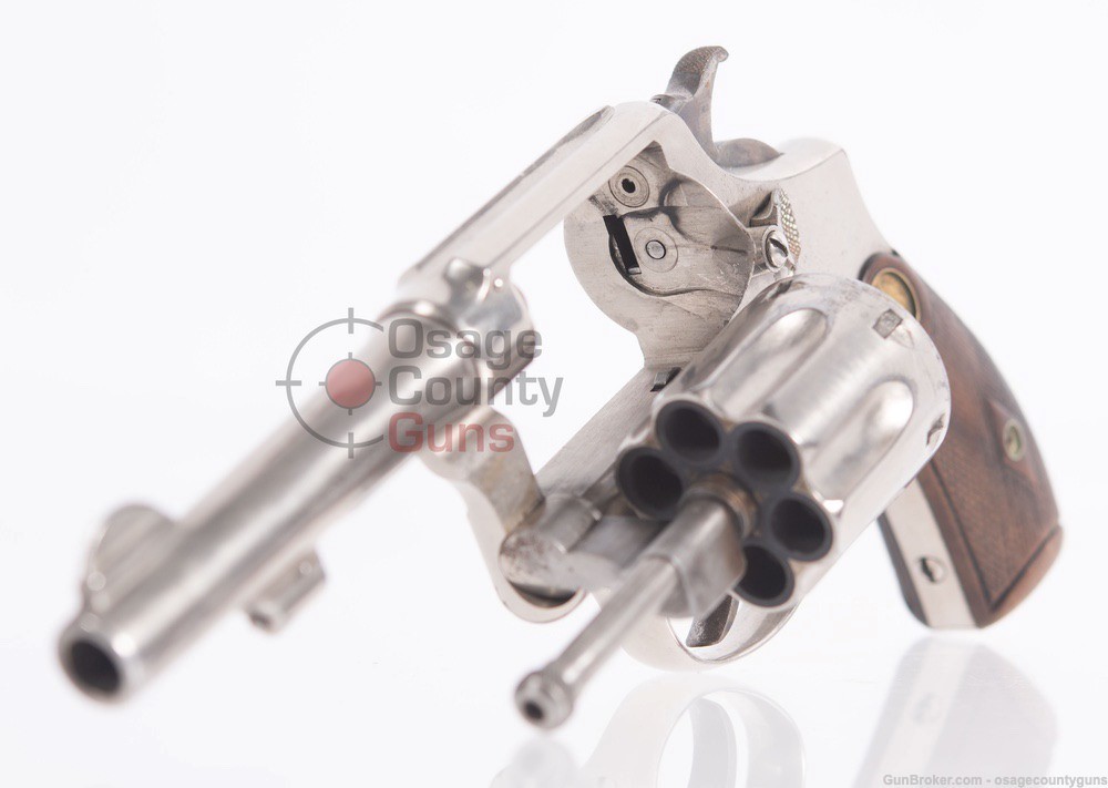 Smith & Wesson Revolver, Hand Ejector, Nickel - 4" - .38 SPL - Used-img-11