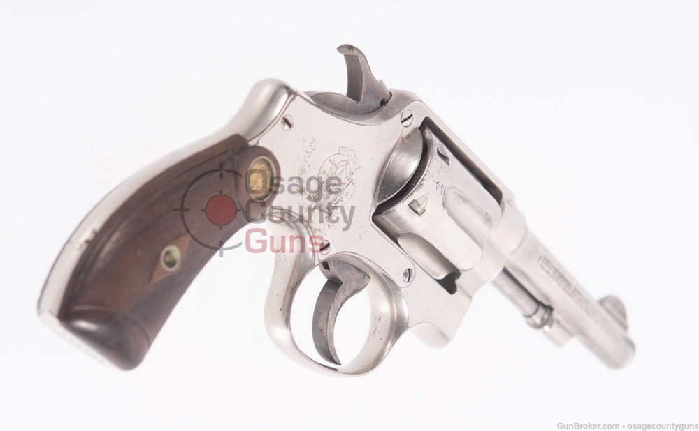 Smith & Wesson Revolver, Hand Ejector, Nickel - 4" - .38 SPL - Used-img-6