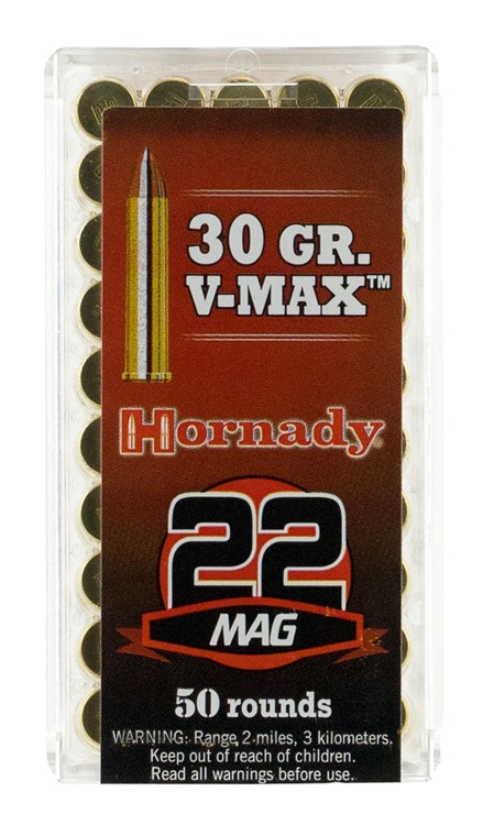 Hornady Varmint Express Rimfire 22 WMR 30 Grain V-MAX 50/Box-img-1