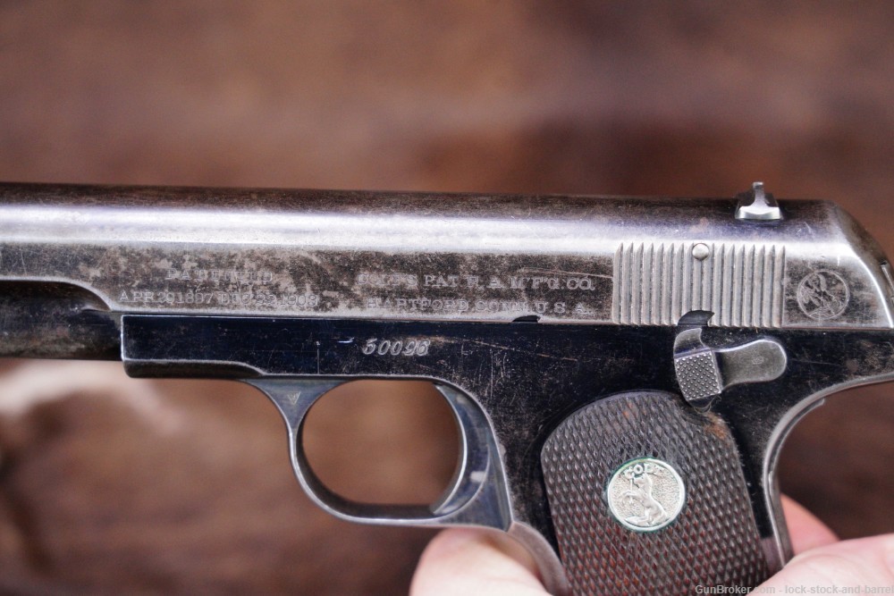 Colt 1903 Pocket Hammerless Type I .32 ACP Semi-Automatic Pistol, 1906 C&R-img-11