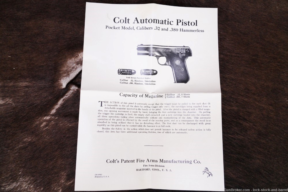Colt 1903 Pocket Hammerless Type I .32 ACP Semi-Automatic Pistol, 1906 C&R-img-23
