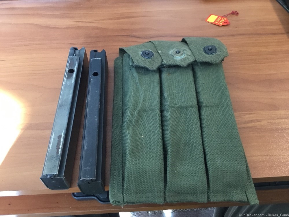 2 original Thompson SMG 30rd. 45ACP mags w/US pouch (T-2)-img-0