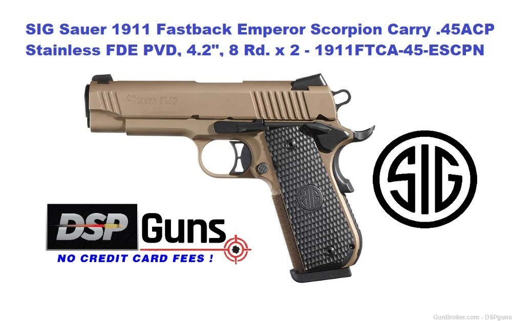 SIG Sauer 1911 Fastback Emperor Scorpion Carry .45ACP - 1911FTCA-45-ESCPN-img-0