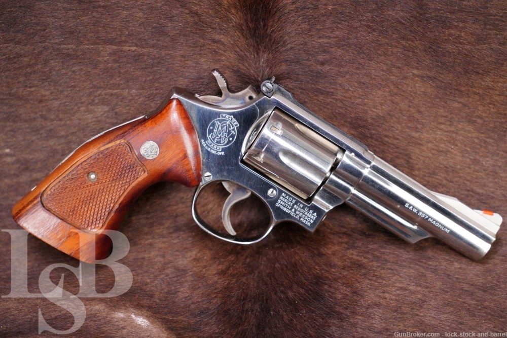 Smith & Wesson S&W Model 19-3 .357 mag 4" DA/SA Nickel Revolver 1974-img-0