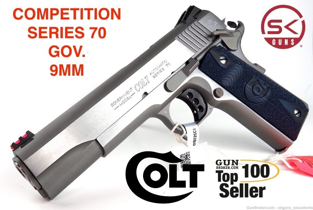 NEW COLT 1911 COMPETITION STAINLESS 9mm 9+1rds 5" BARREL SKU: o1072CCS-img-0