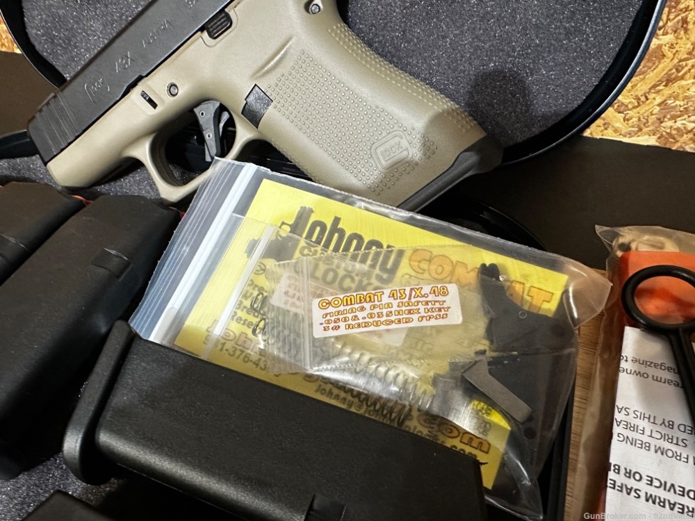 Glock G43X, FDE, Johnny Glock Trigger, AmeriGlo Sights, 6 Mags-img-6