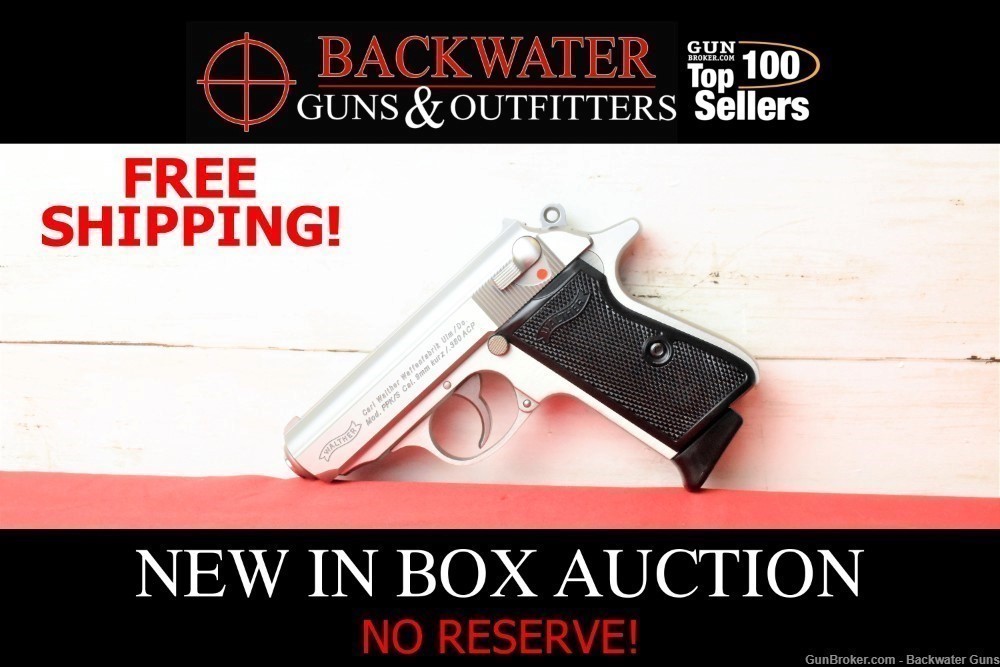 FACTORY NEW WALTHER PPK/S STAINLESS .380ACP PISTOL NO RESERVE!FREE SHIPPING-img-0