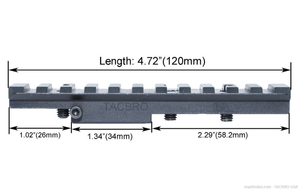 TACBRO Black Anodized Aluminum Mosin Nagant M44 M91/30 M38 Top Scope Short -img-2
