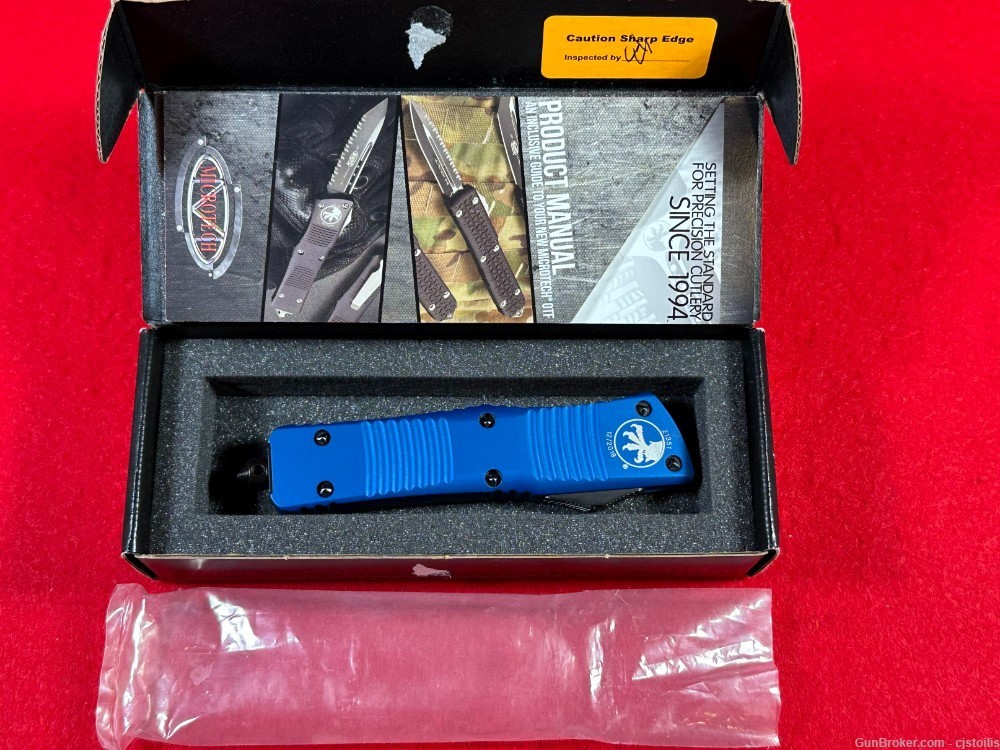 21BL Microtech Automatic Knife  Combat Troodon Blue-img-0