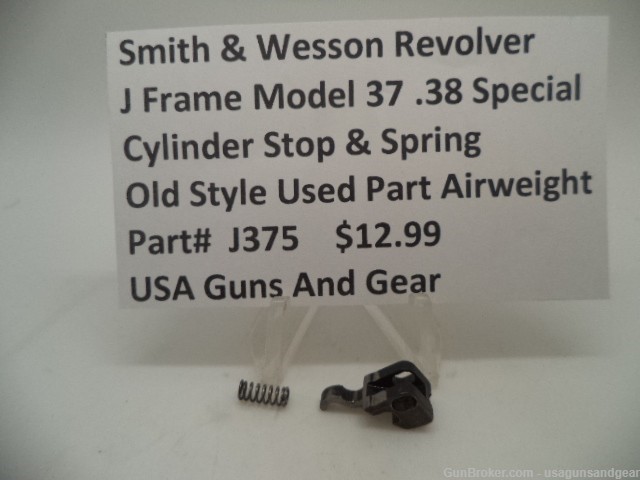J375 Smith & Wesson J Frame Model 37 Cylinder Stop & Spring-img-2