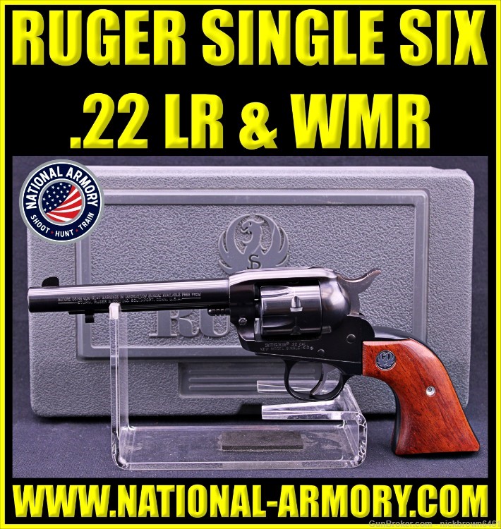 2002 RUGER SINGLE SIX 22LR/22WMR DUAL CYLINDER 5.5" BBL FACTORY BOX-img-0