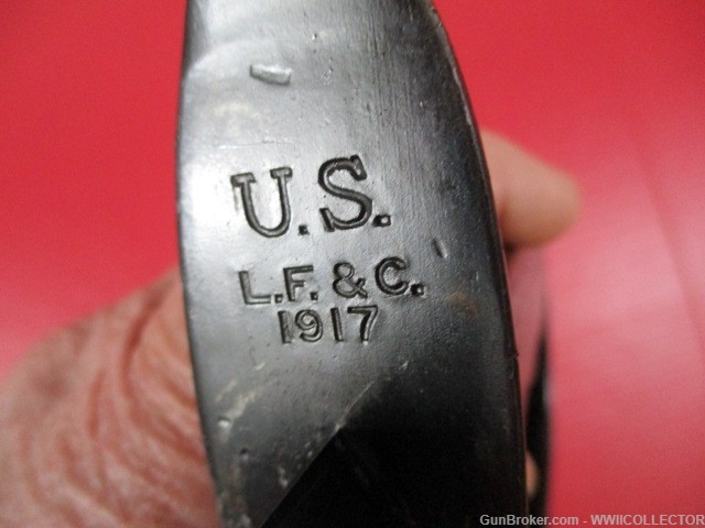 WWI Era US AEF Army M1917 Trench Knife & Scabbard - LF&C 1917 - Original 2-img-9