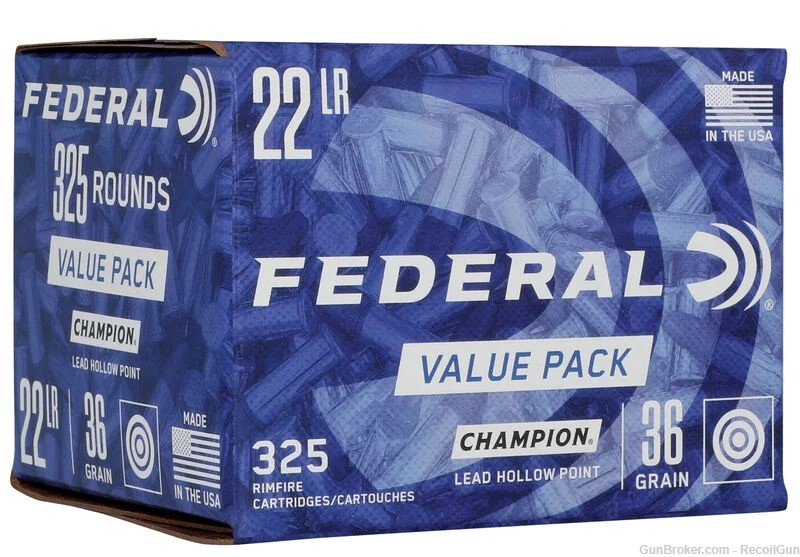 3250 Round Case Federal Champion 22LR 36gr Hollow Point-img-0